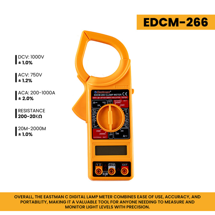 JRSDRIVE Digital Clamp Meter, AC Current Tester, EDCM266