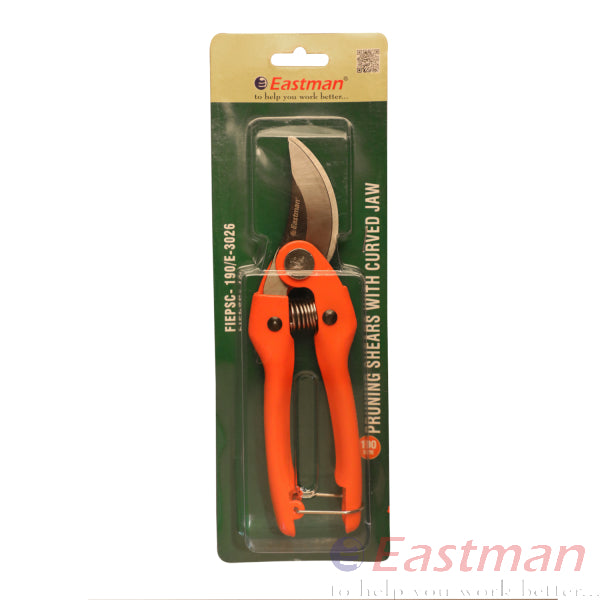 Eastman Prunning Shears With Curved Jaw, Selected Stainless Steel, Selected Alloy Steel, Size:- 190mm, E-3025