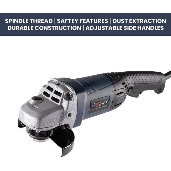 JRSDRIVE Heavy Duty Angle Grinder with 125 Mm Wheel Dia, 3000-9000 Rpm, 1350W, Single Speed model (EDG-125NE)