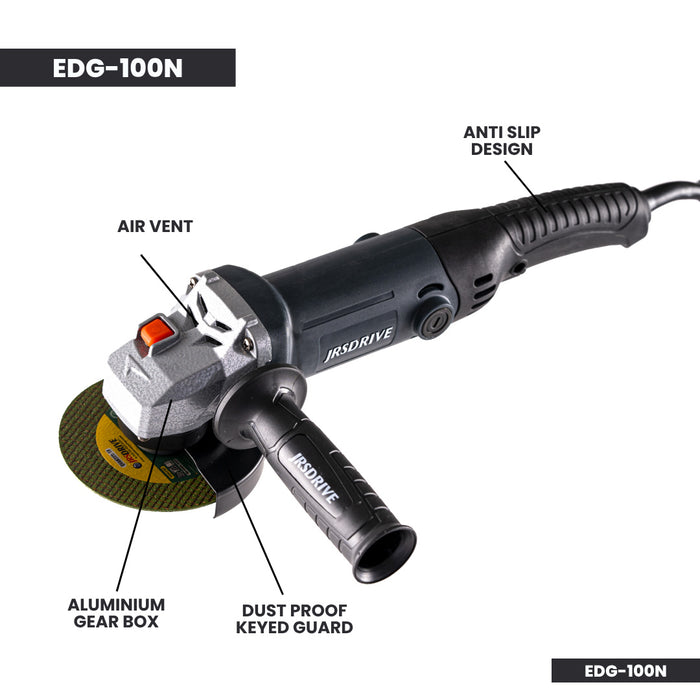 JRSDRIVE Angle Grinder Input power 1100W || Wheel Dia 100 mm EDG100N