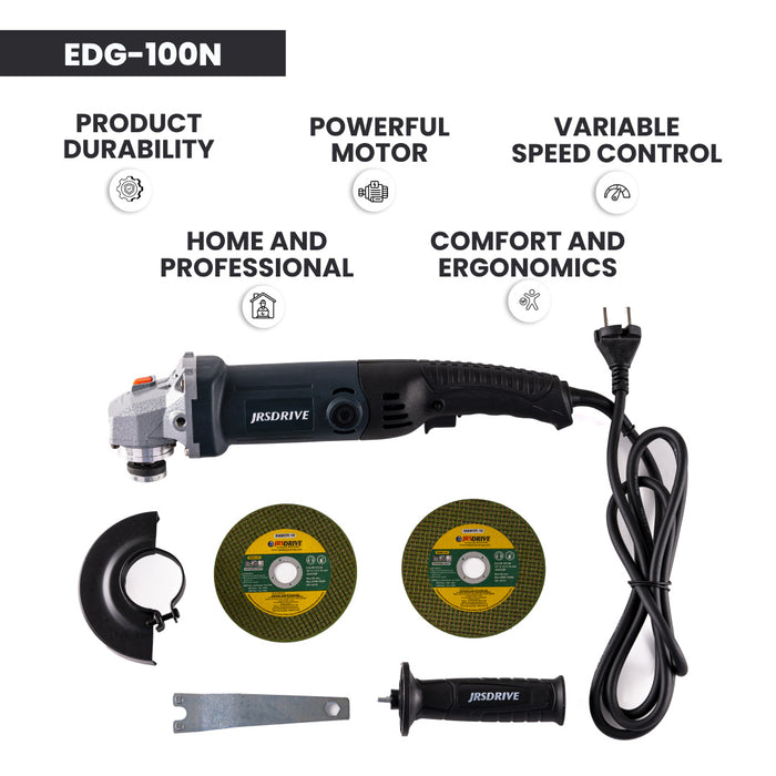 JRSDRIVE Angle Grinder Input power 1100W || Wheel Dia 100 mm EDG100N