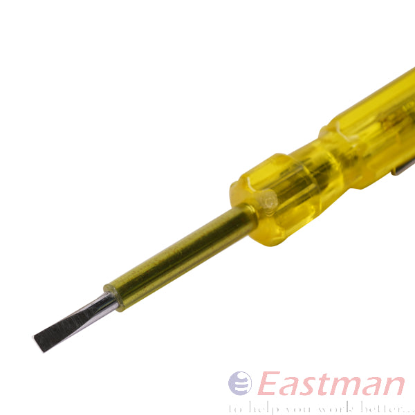 Eastman Screw Driver With Neon Bulb(500 V),Magnetic Tip ,Transparent, Acetate Handle ,Length125, E-2105