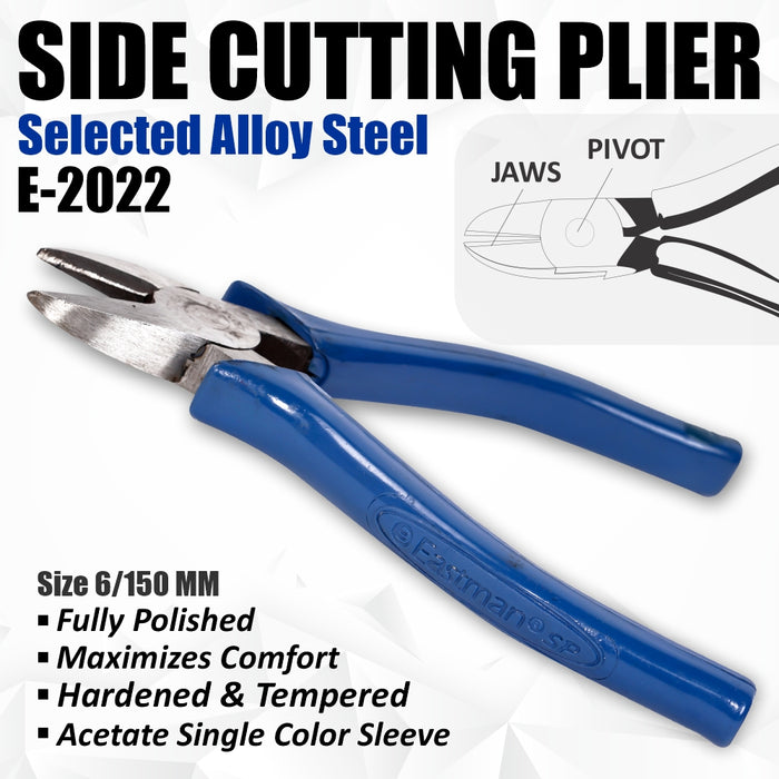 Eastman Side Cutting Plier, Alloy Stteel,6/150mm, E-2022B