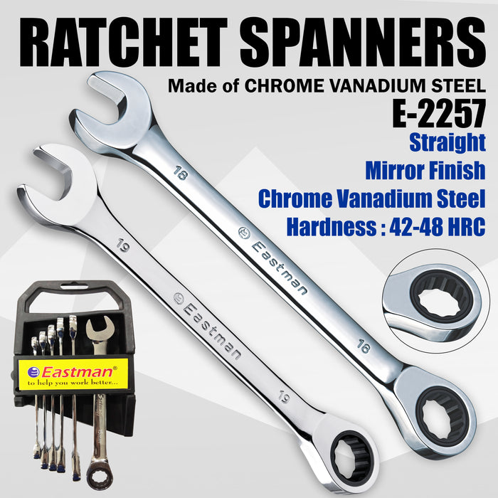 Eastman Ratchet Spanner, Straight, Mirror Finish Kit, E-2257