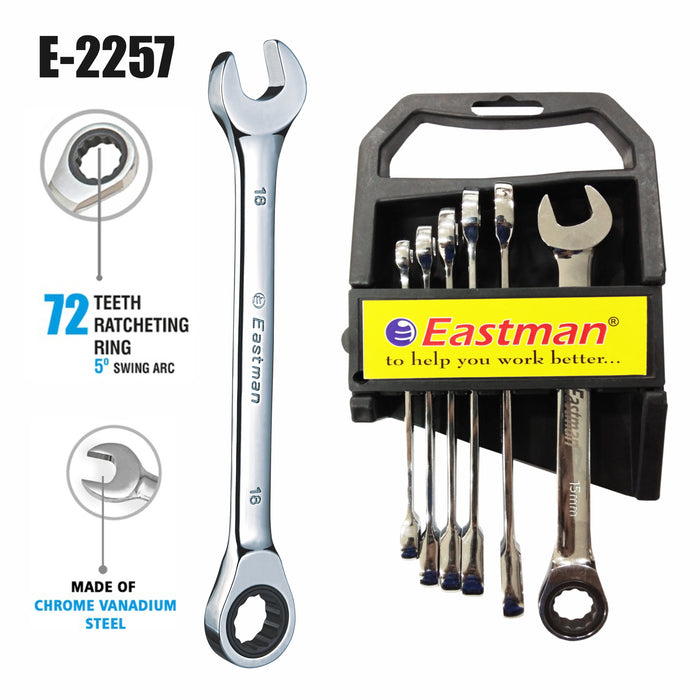 Eastman Ratchet Spanner, Straight, Mirror Finish Kit, E-2257