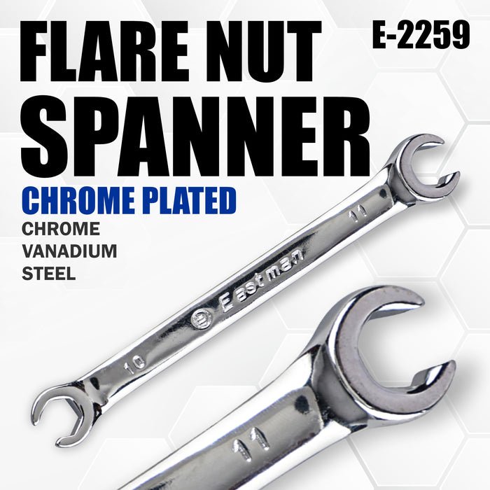 EASTMAN FLARE NUT SPANNER  WORTH SIZES (MM)- BOX PACKING KIT, KIT10 Pcs-E-2259_6*22,