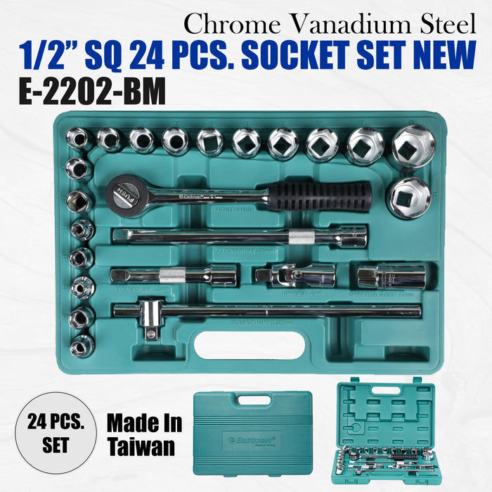 Eastman 1/2 SQ. 24 Pcs Socket Set New