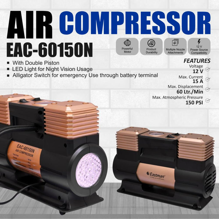 JRSDRIVE Air Compressor Machine ,60L/Min EAC60150N Eastman Cast & Forge Ltd (GT Raod - Ludhiana)