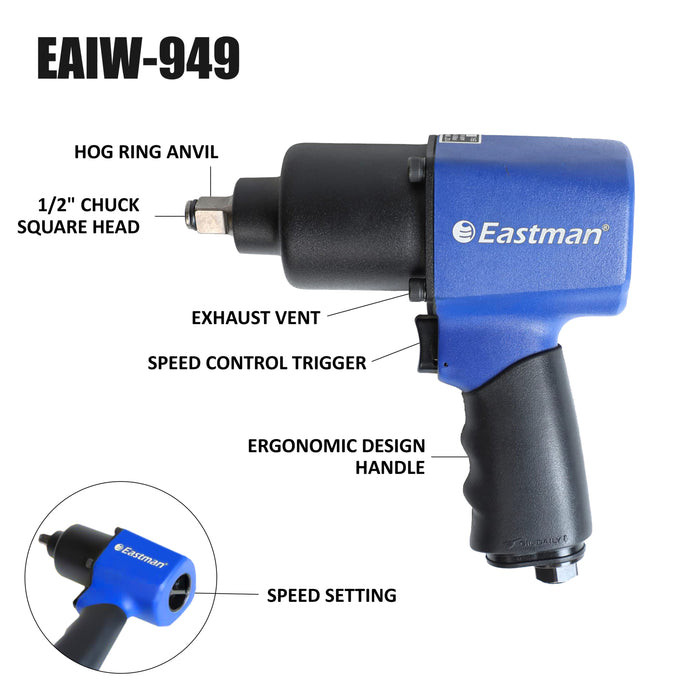 Eastman Heavy Duty 1/2 Inch Air Impact Wrench  EAIW949