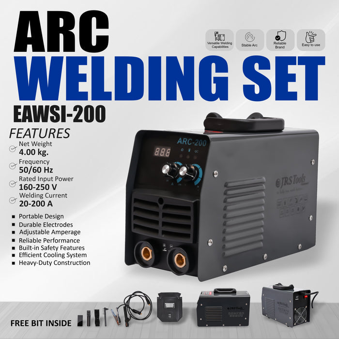 JRS TOOLS Welding Set Machine, 20-200 A 50/60 Hz EAWSI200