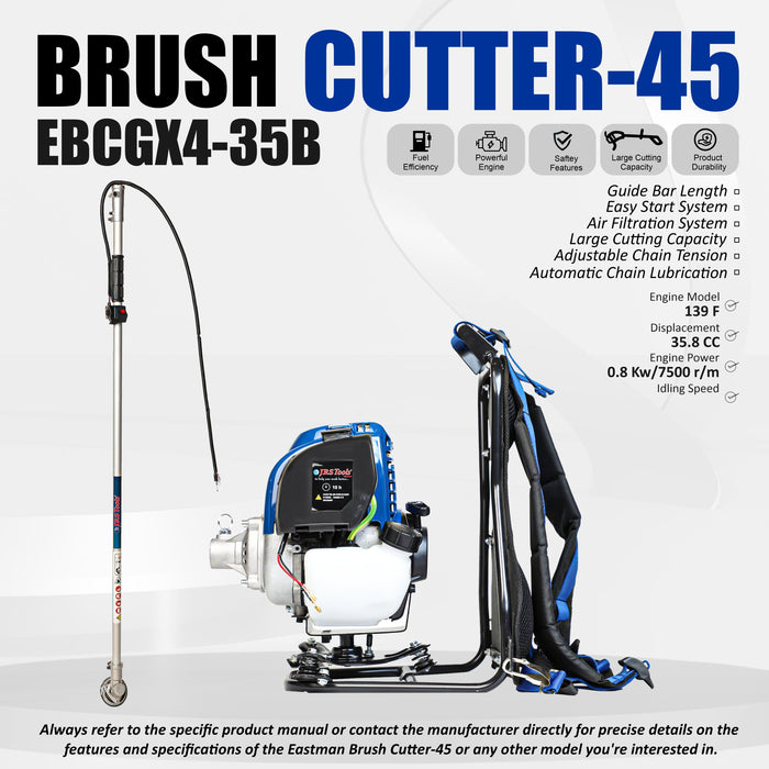 JRS TOOLS Brush Cutter Machine with 4B(back Pack), Blue Black EBCGX4-35B