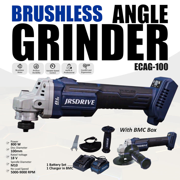 JRSDRIVE Brushless Angle Grinder ECAG100