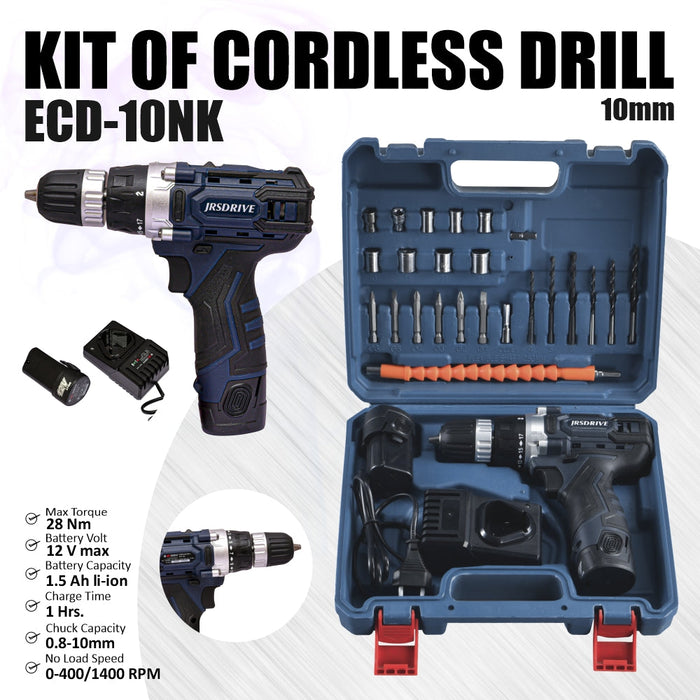 JRSDRIVE Kit of Cordless Drill ECD-10NK