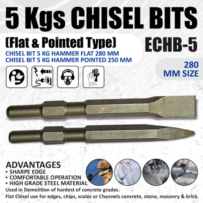 Eastman  Chisel Bits 5KG Hammer  (Flat & Pointed Type) ECHB-5