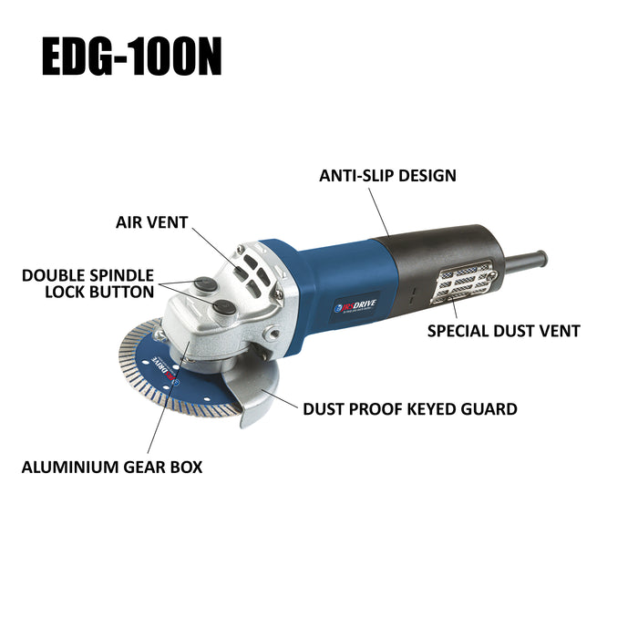 JRSDRIVE Angle Grinder Input power 1100W || Wheel Dia 100 mm EDG-100N