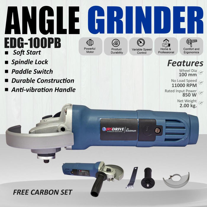 JRSDRIVE Angle Grinder, Wheel Speed 11000Rpm EDG100PB