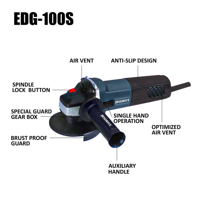 JRSDRIVE Angle Grinder 100mm Side Switch Edg100s