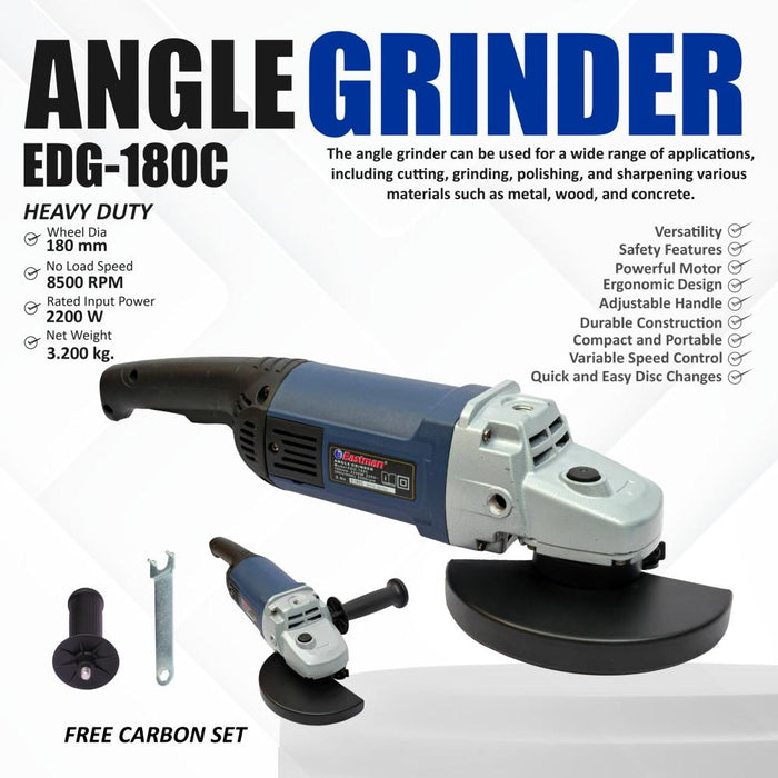 JRSDRIVE Professional Electric Angle Grinder EDG180C