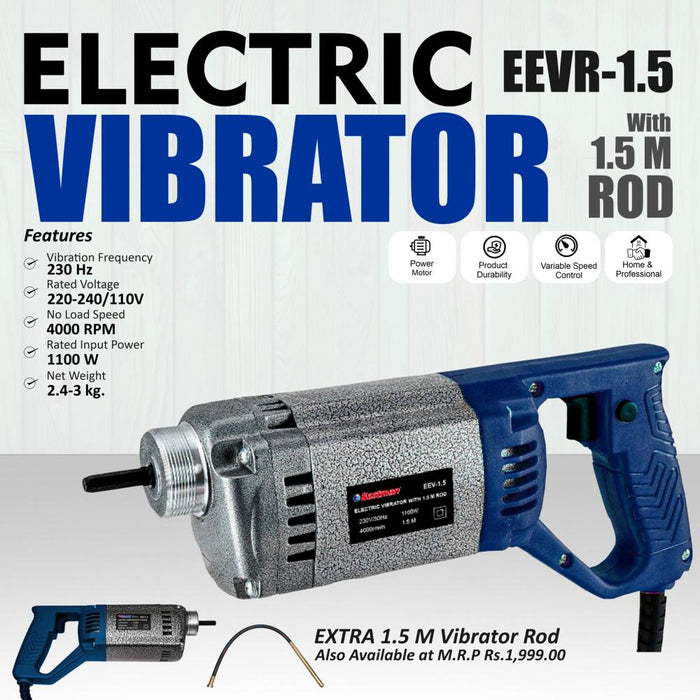 JRSDRIVE Electric Concrete Vibrator Drill Machine EEVR1.5