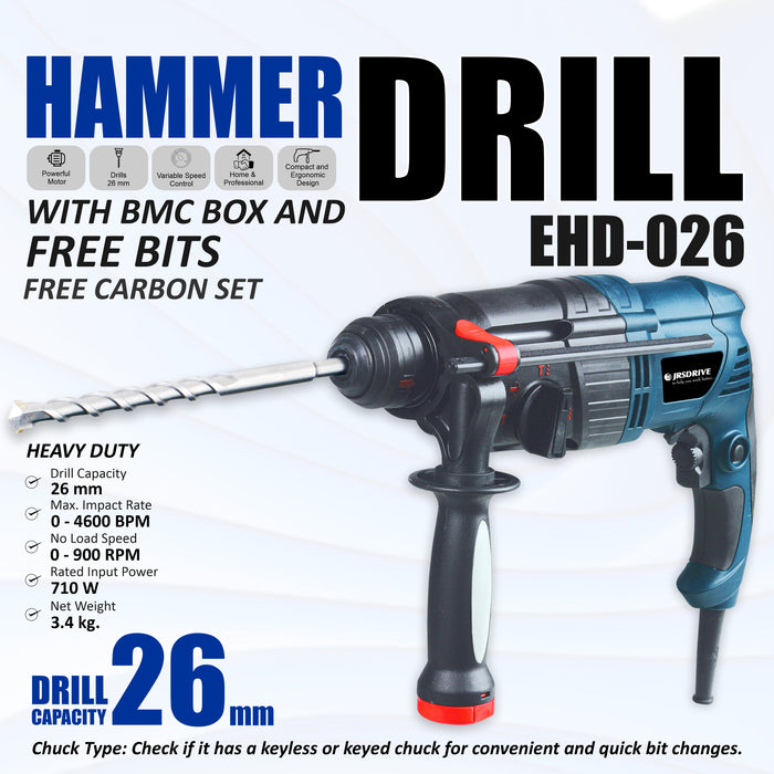 JRS DRIVE  Hammer Drill Machine 710W, Drill  EHD-026