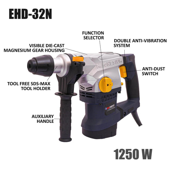 JRSDRIVE Electric Hammer Drill Machine EHD32N