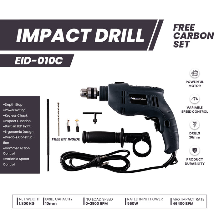 JRSDRIVE Impact Drill Machine, Capacity 10mm EID010C