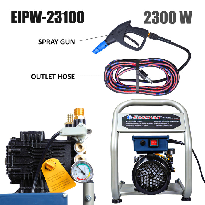 JRSDRIVE Pressure Washer, 135Bar, 580 L/H ,2300 W (EIPW-23100)