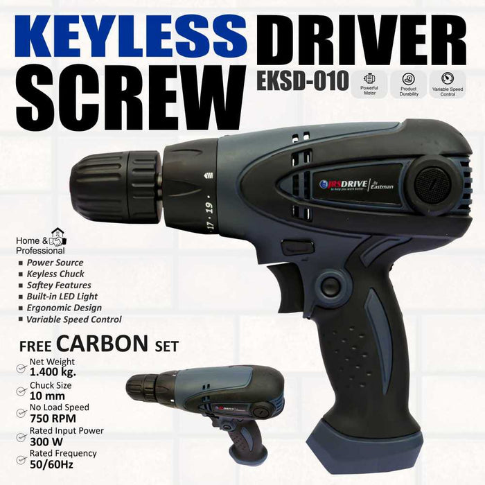 JRSDRIVE Keyless Screw Driver Attached Wire 10mm EKSD010