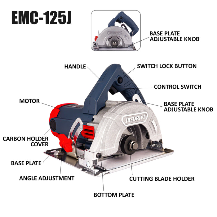 JRS DRIVE Marble Cutter Machine |1700w| EMC125J