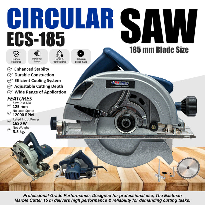 JRS DRIVE Circular Saw Free TCT Blade & Carbon Set ECS185