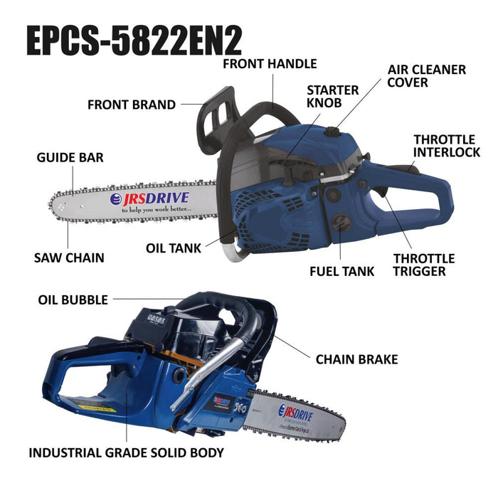 JRS DRIVE New Gasoline Chain Saw 58cm EPCS-5822EN2