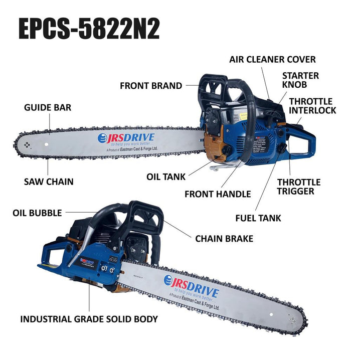 JRSDRIVE  Gasoline Chain Saw ,Bar Length 560 Mm, EPCS5822N2