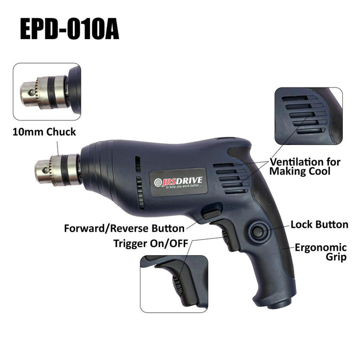 JRSDRIVE Electric Drill Machine, Capacity 10mm EPD010A