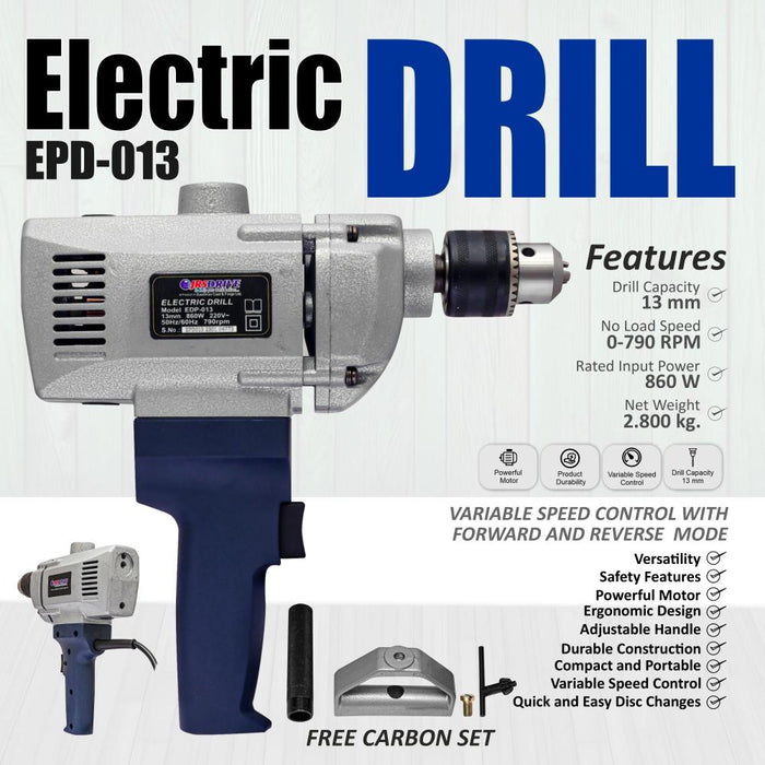 JRSDRIVE Electric Drill Machine ,Capacity 13mm EPD013