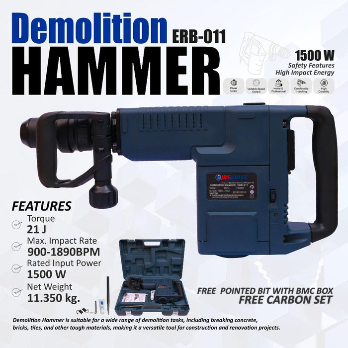 JRSDRIVE Demolition Hammer Machine ERB011