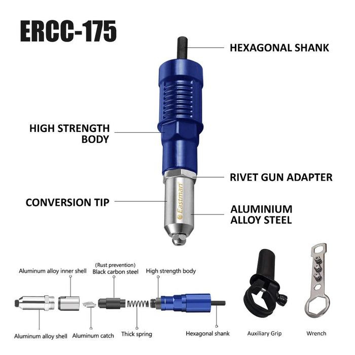 JRSDRIVE Riveter Conversion Connector: The Essential Tool for Versatile Riveting ERCC-175