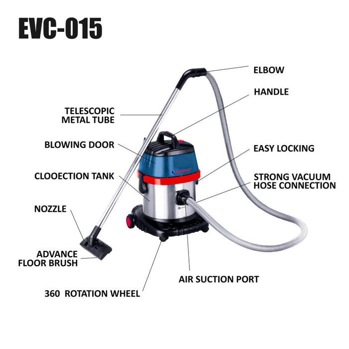 JRSDRIVE Vacuum Cleaner, 20 Kpa ,1000 W, 15 Littre (EVC-015)