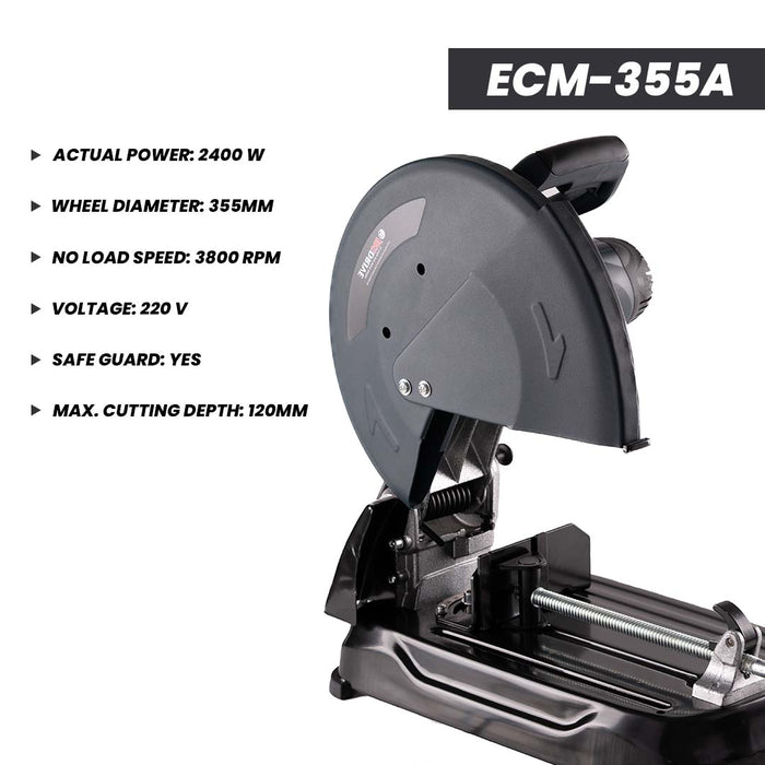 JRSDRIVE Heavy Duty Cut Off Machine With Free Carbon Set ECM355A