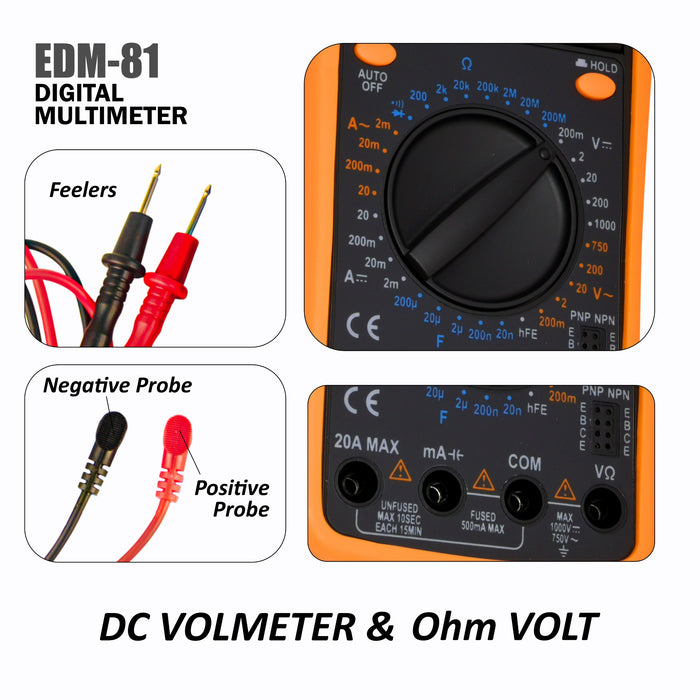 Digital Multimeter, DC Voltmeter And Ohm Volt,EDM-81